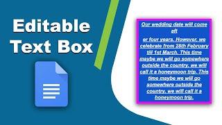 How to add editable text box in google docs