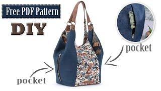 DIY POPULAR DESIGN JEANS CLOTH BAG FROM SCRATCH SEWING ~ Free PDF Pattern