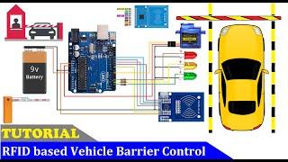 How to Make RFID based Automatic Vehicle Barrier Control using RFID rc522 | Smart Car Barrier System