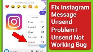 Fix Instagram Message Unsend Problem 2023। Instagram Message Unsend Not Working।Can't Unsend Message