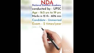 NDA  #Age #subject #eligibility_criteria , National Defence Academy