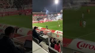  FANS THROW FIREWORKS ON PITCH!