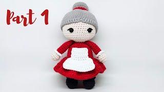 MRS. SANTA  | PART 1 | SHOES & LEGS, BODY, SKIRT, APRON, ARMS | HOW TO CROCHET | AMIGURUMI TUTORIAL