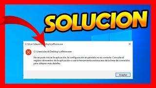 NO SE PUDO INICIAR LA APLICACION LA CONFIGURACION EN PARALELO NO ES CORRECTA