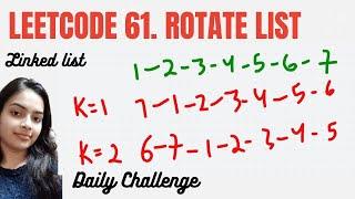 Leetcode 61. Rotate List | Linked Lists | Rotate linked list by k places to right