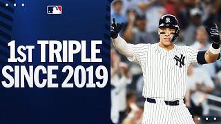 Aaron Judge's first triple since 2019 CLEARS THE BASES!