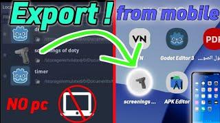 export your project from mobile to android| godot mobile!!!