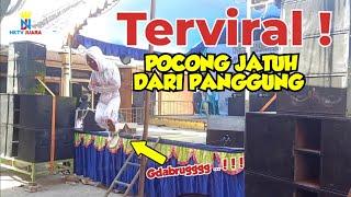 Terviral ! Detik detik Pocong viral jatuh dari atas panggung Bikin kaget dan mendebarkan