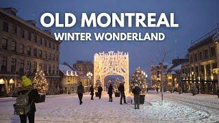 Winter Wonderland️Walking Tour Old Montreal4K UHD Christmas Evening