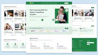 Responsive Educational Website / Online Courses Website Using HTML CSS & JavaScript