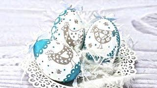 Decoupage easter eggs  Tutorial ---- DIY  By Catherine :)