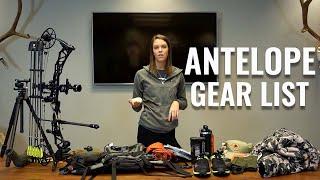 Jill's 2020 Wyoming Antelope Gear List