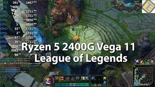 League Of Legends Ryzen 5 2400G Vega 11 1080p max Gameplay Benchmark Test