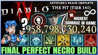 Diablo 4 - New Best Final RECORD BREAKING TRILLION DPS Necromancer Minion Build - Peak Pit - Guide!