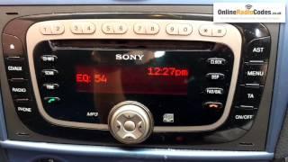 How To Find Ford Radio Code Serial From The Radio's Display - Sony/Visteon