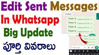 How to edit whatsapp sent messages | edit sent whasapp messages | whataspp new features