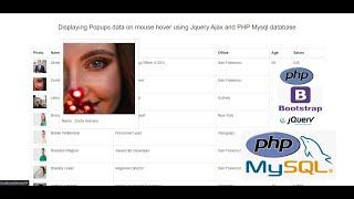 Displaying Popups data on mouse hover using Jquery Ajax and PHP Mysql database