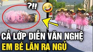 Đáng yêu em bé 'NGỦ BẤT CHẤP' trên sân khấu mặc cho cả lớp đang diễn văn nghệ HẾT MÌNH | Tin 3 Phút