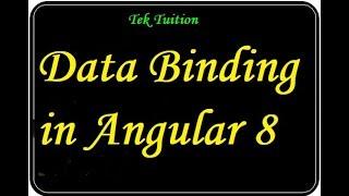 Data Binding In Angular 8