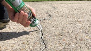 Concrete crack repair, fail, redo DAP Sealer