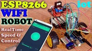 Arduino IOT Project: Nodemcu ESP8266 wifi Robot Car “L298N motor driver + Blynk + Joystick”