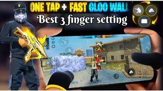 best 3 finger custom hud in ff || full setting displays || free fire 3 finger setting #monsoonff 