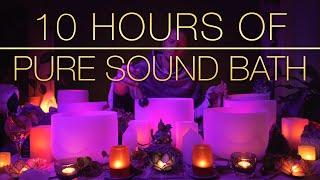 432Hz  ||  10 HOURS OF PURE CALM  ||  Crystal Singing Bowl Healing Sound Bath
