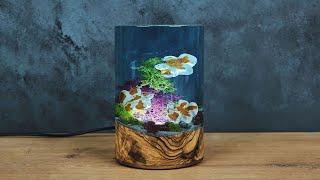 Epoxy Resin Lamp with Swimming Fishes | Diy Resin Art