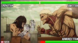 Eren vs. Reiner & Gallierd with healthbars | Attack on Titan S04 (2022)