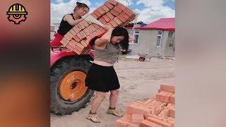 The strongest female worker on the planet, skillful - Everyone should watch this worker video.