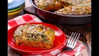 Overnight Sweet Potato, Spinach & Bacon Breakfast Casserole