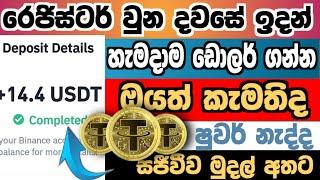 Make money online sinhala 2024 | earn 3500 free usdt  | earn binance usdt | online jobs at home 