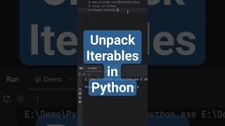 Unpack Iterables in Python #shorts #shortsvideo