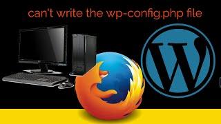 can't write the wp-config.php file wordpress