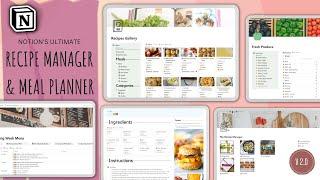 Notion Recipe Manager, Meal Planner, Shopping List Template V2.0