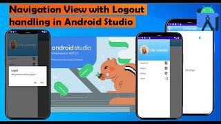 navigation view with logout handling in android studio