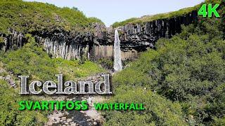 SVARTIFOSS, a Basaltic Waterfall in ICELAND  Cinematic footage with DRONE.