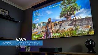 VAVA 100 Inch Ambient Light Rejecting Screen Full Set Up & Demo | Best ALR Screen?