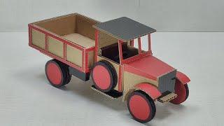 Как сделать машинку из картона. How to make a car from cardboard.