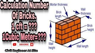 How To Calculate Numbers Of Bricks for One Cubic metres and in cft.