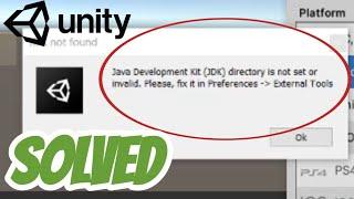 JDK directory is not set or invalid in Unity solved | Java Development kit not found