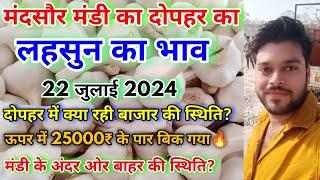 मंदसौर मंडी का दोपहर का लहसुन का भाव | Today Garlic Rate Mandsaur Mandi 22 July 2024