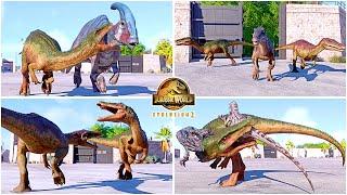 Grim The Baryonyx All Perfect Animations & Interactions  Jurassic World Evolution 2 Camp Cretaceous