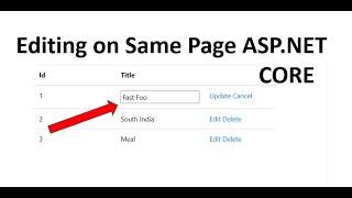 Same place editing in ASP.NET CORE using jQuery | in place editing