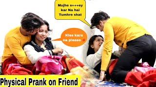 Physical prank || real lipkissing  prank on my best friend ( gone romantic ) Malik Prank