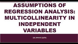 R#6 Assumption of Regression: Multicollinearity among Independent Variables in R Studio