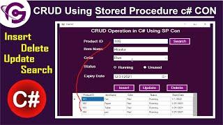 Complete CRUD Operation In C# With SQL Stored Procedure | Insert Delete Update Search