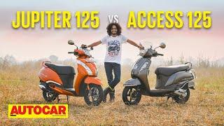 TVS Jupiter 125 vs Suzuki Access 125 - The Better Family Scooter? | Comparison | Autocar India