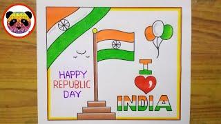 Republic Day Drawing / Republic Day Poster Drawing / How to Draw Republic Day Drawing Easy Steps