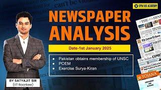 Newspaper Analysis for UPSC and APSC | 1st January 2025 | APSC and UPSC Exam Preparation | SPM IAS